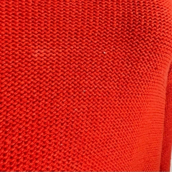 H&M Divided Cropped Bright Orange Sweater Size 8 Long Sleeves Pullover Knit Top - Picture 6 of 7
